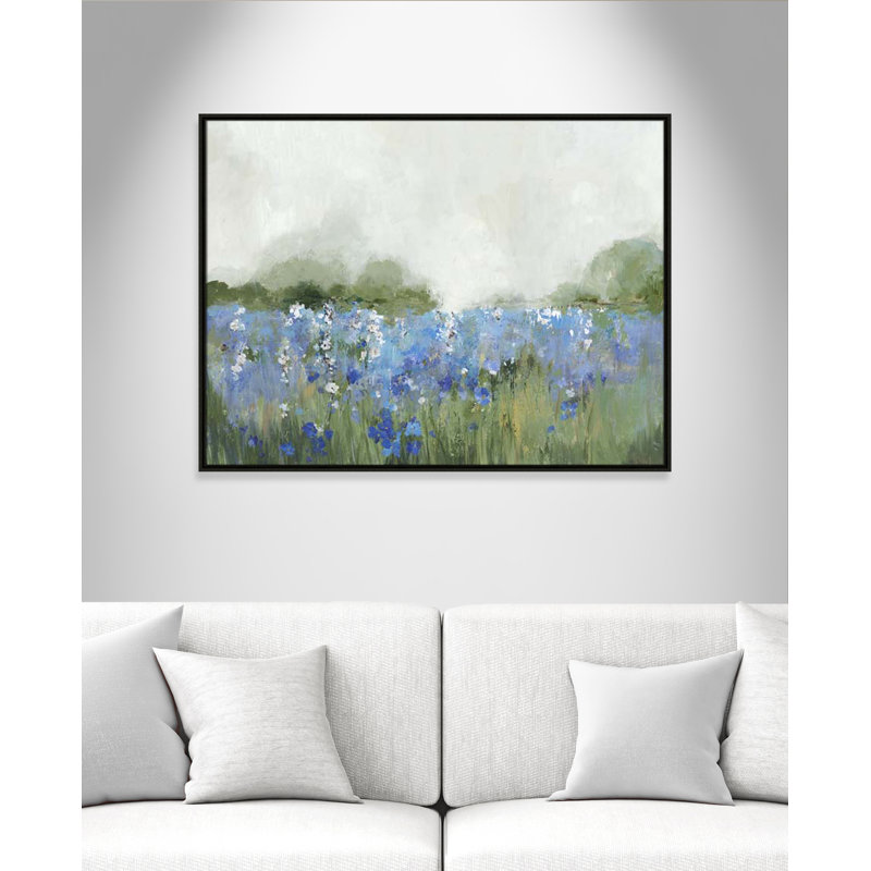 " Meadows Bluebells Field " by Allison Pearce, Espresso Framed, 31.5" H x 41.5" W x 2" D
