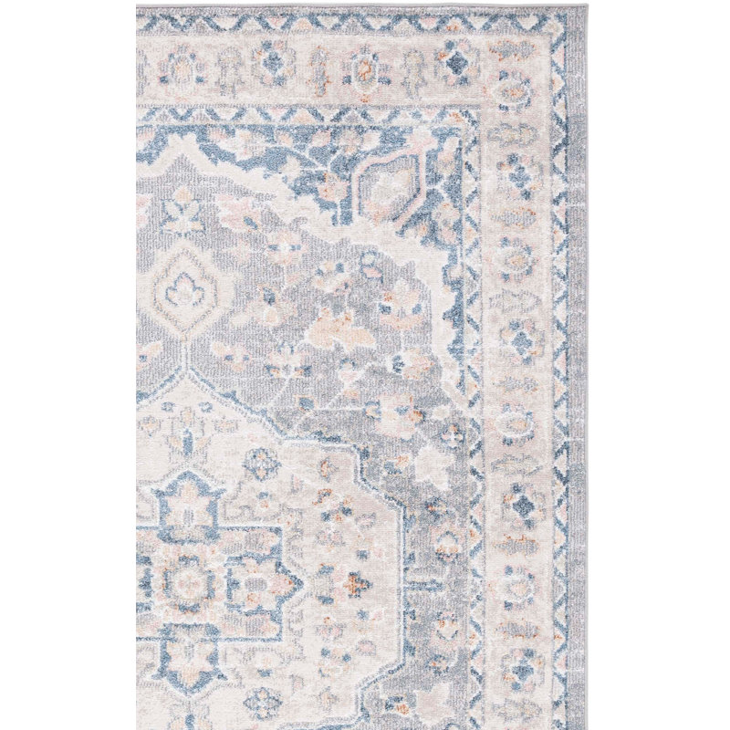 Tapis lavable Odiamehi 234 en beige / gris clair, Tapis de couloir 2 pi 2 po x 8 pi