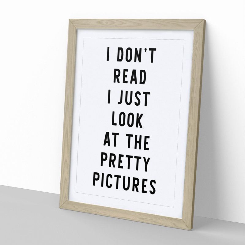 Don't Read - Picture Frame Typography, Oak, 65cm H x 48cm W x 2cm D