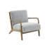 Chaise Mid-Century grise en bois massif avec rembourrage confortable-921338030
