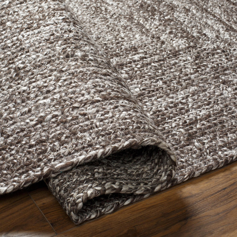 Rectangle Geathers Flatweave Polyester Area Rug in Brown, Rectangle 8' x 10'