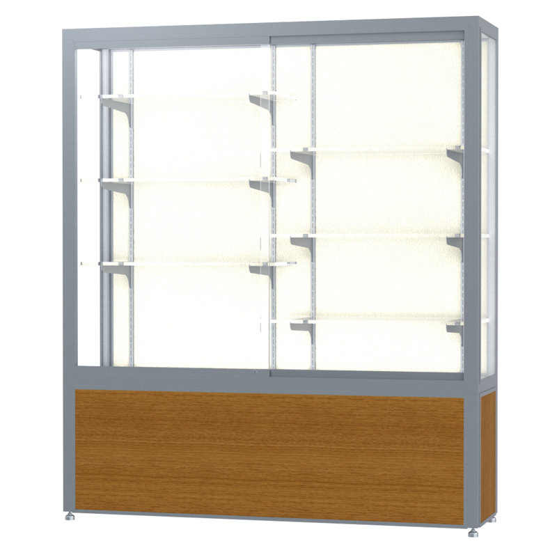Vitrine en aluminium Défi Series du trophée, Plaque de tissu, Satin, H 66 po x l 144 po x P 16 po