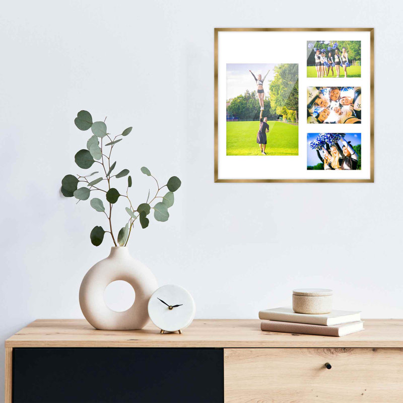 Cadre en bois, Bronze / Blanc