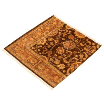 Ecarpetgallery One-of-a-kind Hand-knotted 1980s Chobi Dark Brown 2'10" X 2'11" Wool Area Rug