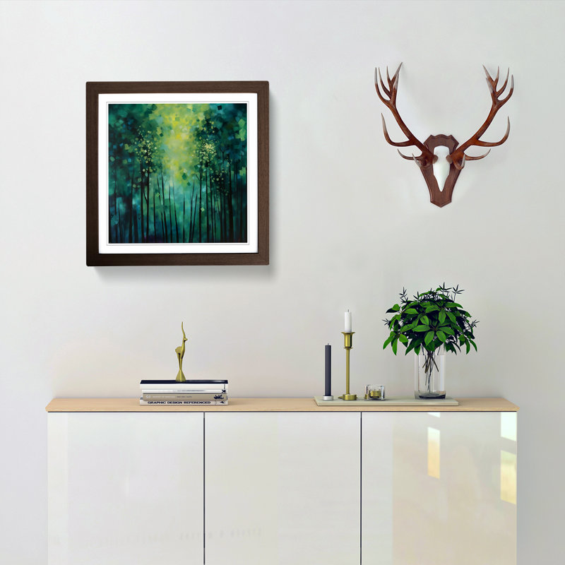Single Picture Frame Print on Wood, Walnut