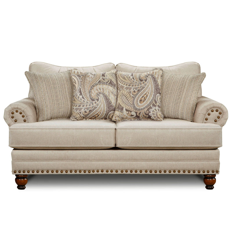 Causeuse rembourrée Pelotas, 100 % polyester beige