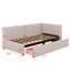 Lit de jour simple tapissier avec 2 tiroirs de rangement-2109996040
