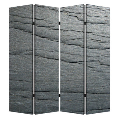 Fatlina 84" X 84" Multi Color Wood Canvas Black Slate Screen