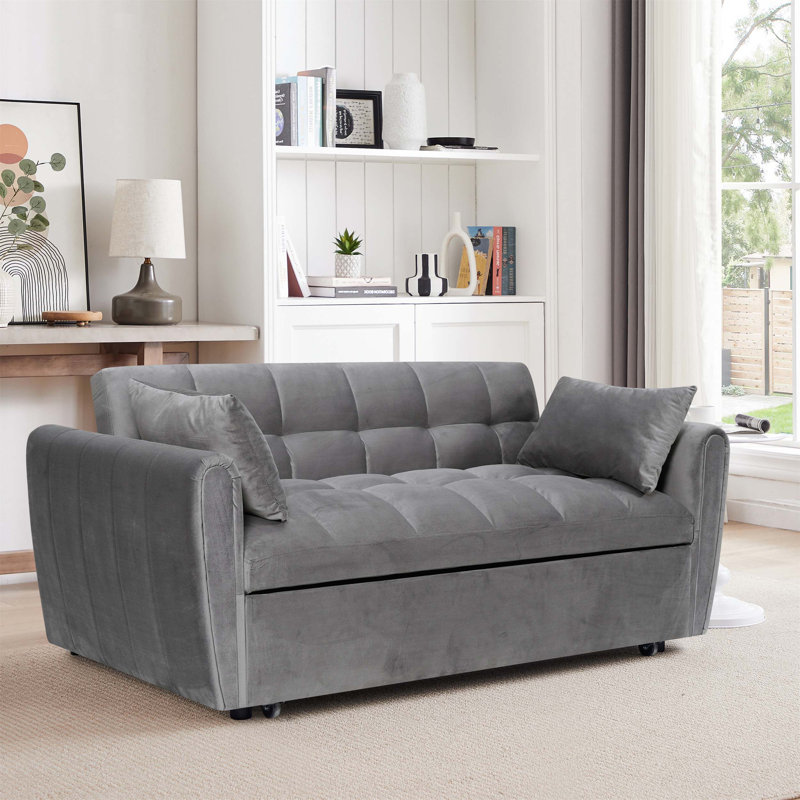 Canapé-lit 3 en 1 pliable avec dossier réglable, sac de rangement et oreiller: un ajout polyvalent et confortable à votre maison