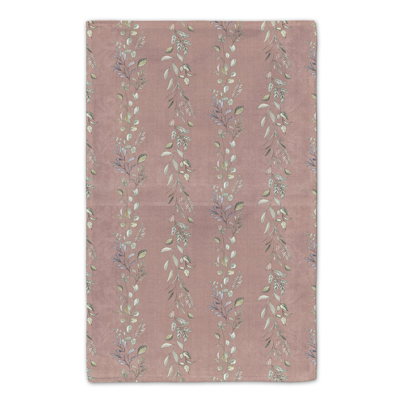 Cotton Floral Tea Towel Kitchen Towel, Red