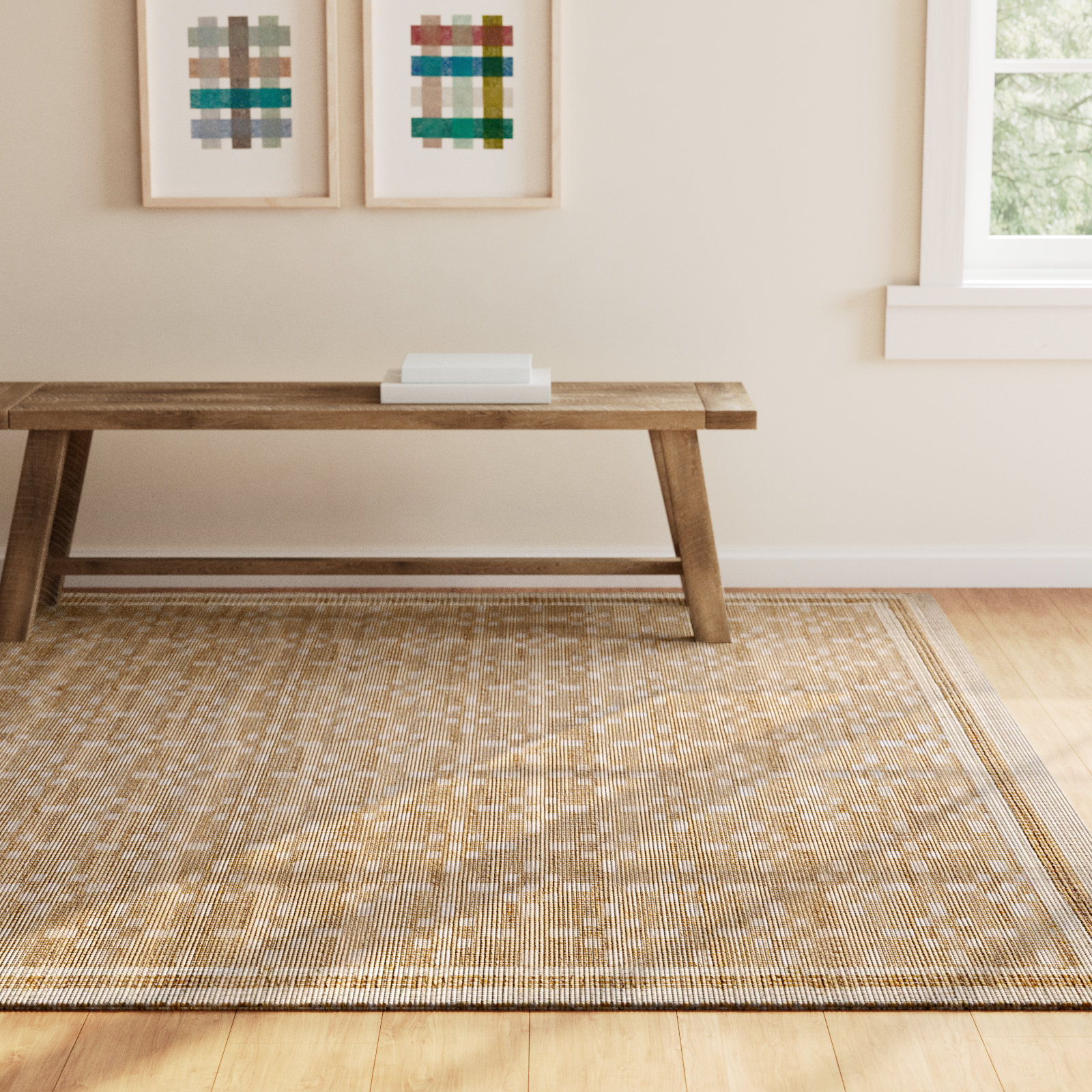 Judy Natural / Ivory Area Rug, Rectangle 7'9" x 9'9"