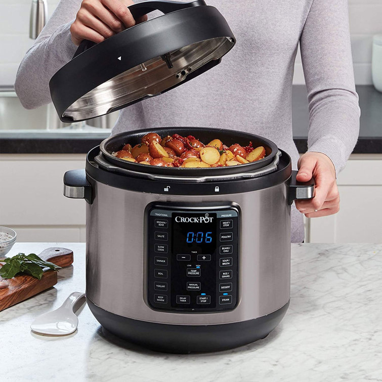 Crock-Pot Multi Function 6 Qt Capacity Express Home Food Cooker, Stainless  Steel 