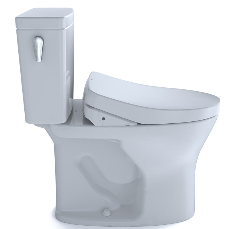 Drake® 1G® Washlet®+ Two-Piece Elongated Dual Flush 1.0 and 0.8 GPF Dynamax Tornado Flush® Toilet With S500e Bidet Seat, Wax Ring, and Toilet Mounting Bolts