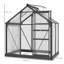 Annigje 6 x 4ft Polycarbonate Greenhouse Walk in Slide Door Grey