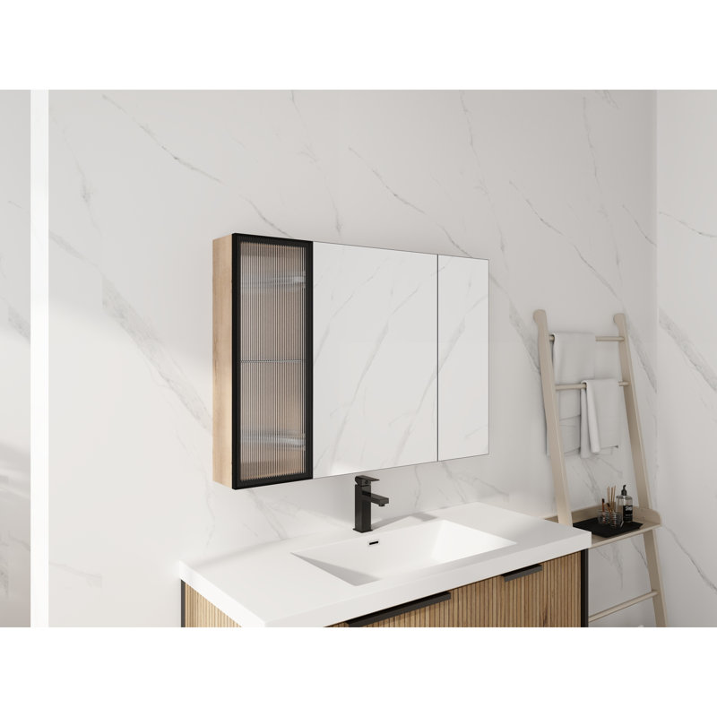 Bathroom Mirror Cabinet with Storage Combination