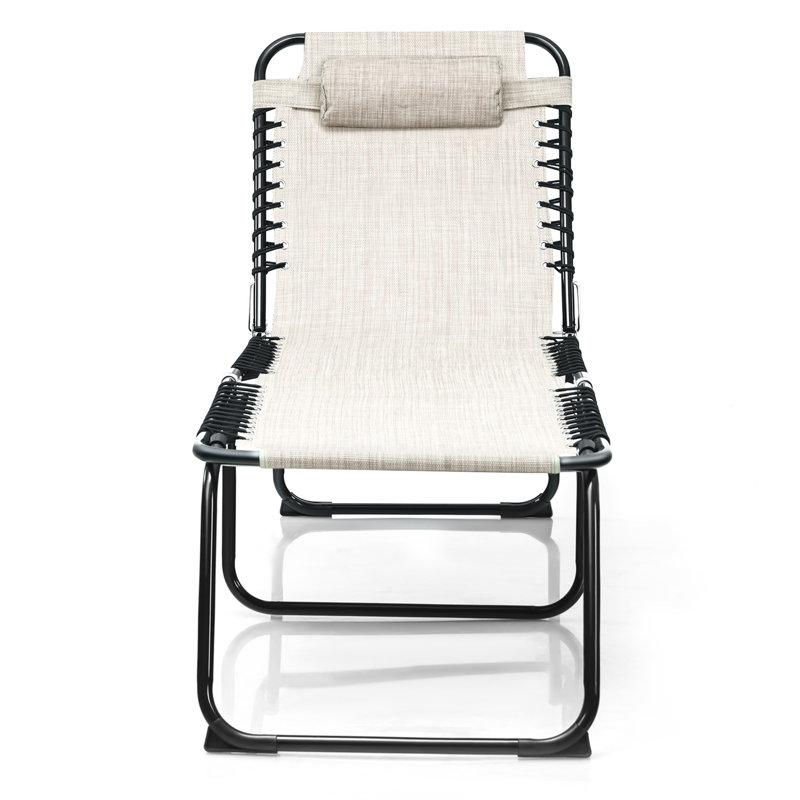 Chaise longue simple inclinable 74 po Mcalpine, Blanc / noir