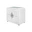 Chic Nightstand with Glass Top and Crystal Button Drawer, Featuring Side Metal Drawer Glide and Safety Stop for Enhanced Functionality