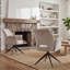 Ensemble de chaises de salle à manger en tissu, 2 chaises rotatives rembourrées en tissu, fauteuil à dossier confortable, fauteuil roulant de cuisine / salon / bureau à domicile, gris