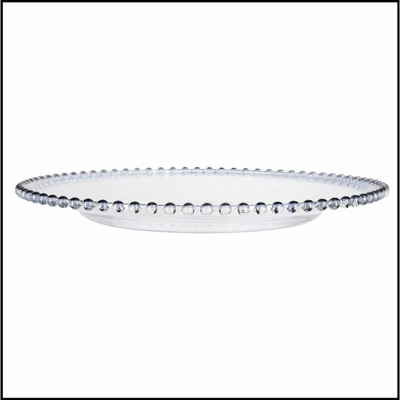 Paquet de 8 assiettes de présentation en plastique, P 13 po, Argent argent