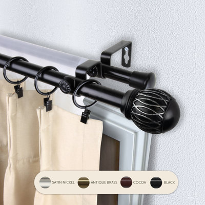 Doughman Steel Adjustable Double Curtain Rod
