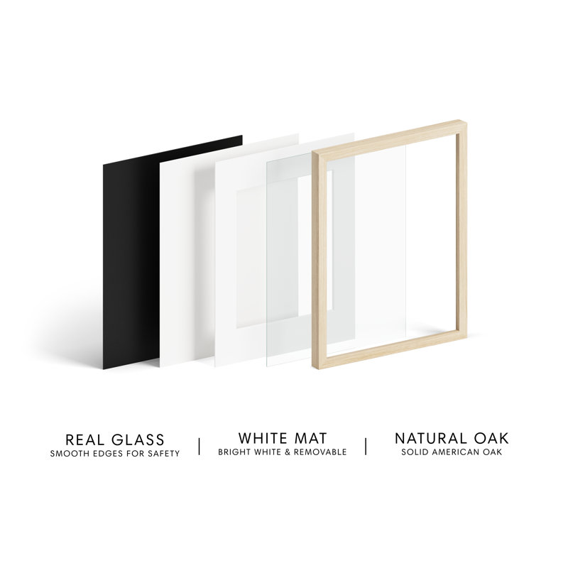Solid Wood Picture Frame with Glass, 4" W x 6" H, Beige
