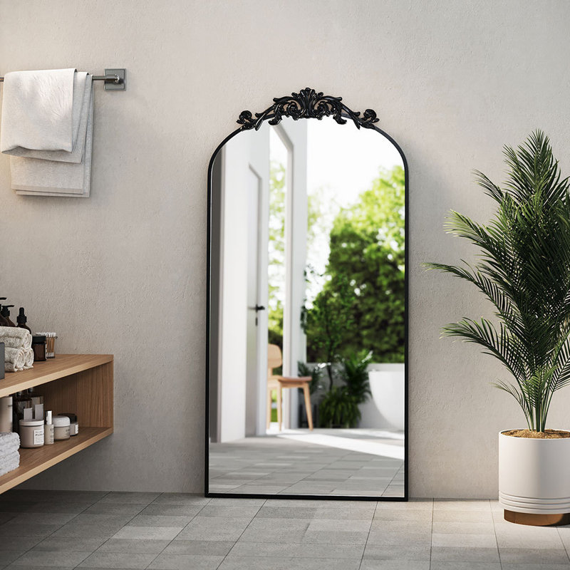 Dungonnell Iron Arch Mirror, 120cm H x 60cm W, Black