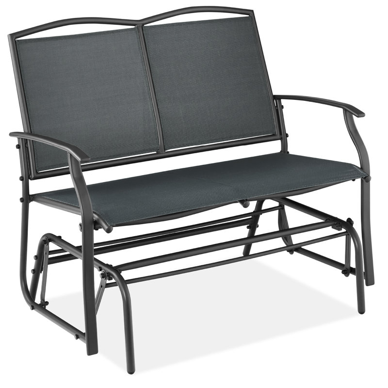 Fauteuil oscillant d'extérieur en métal Nethuki, Gris foncé