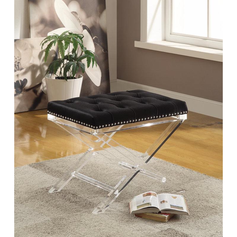 Banc rembourré touffeté à boutons Chafin