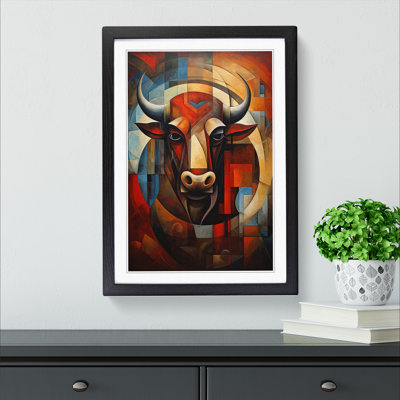 Taurus Zodiac Cubism Art - Framed Print
