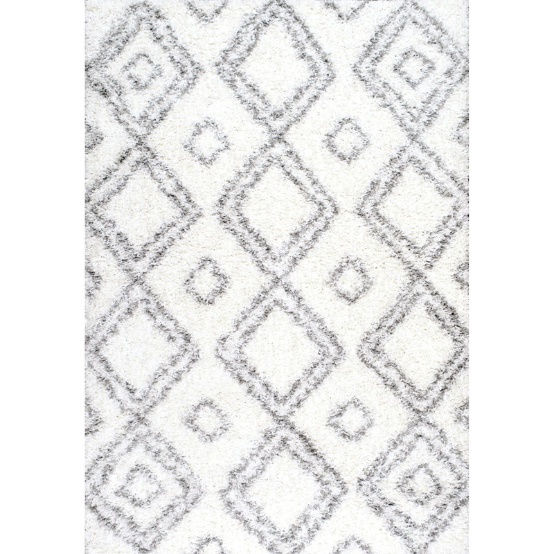 Tapis ivoire à motif géométrique Kosinski, Rectangle 10 pi 6 po x 14 pi
