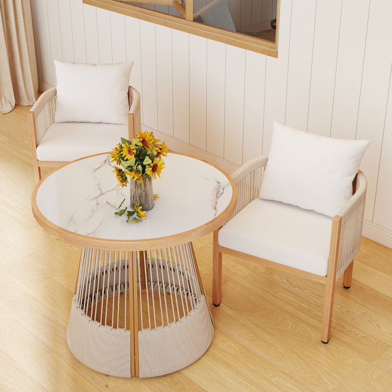 Patio Dining Table Set, Beige, 2