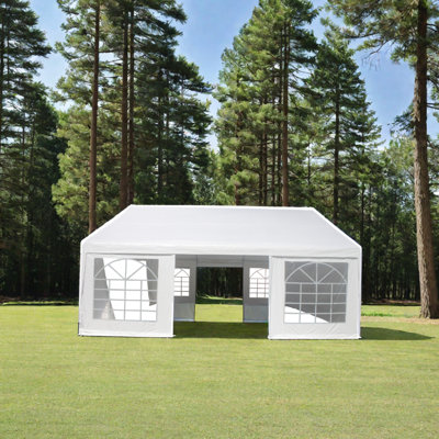 Tente pour événements d'extérieur 20 x 20 pieds - Structure et couverture imperméable avec tubes de sol renforcés