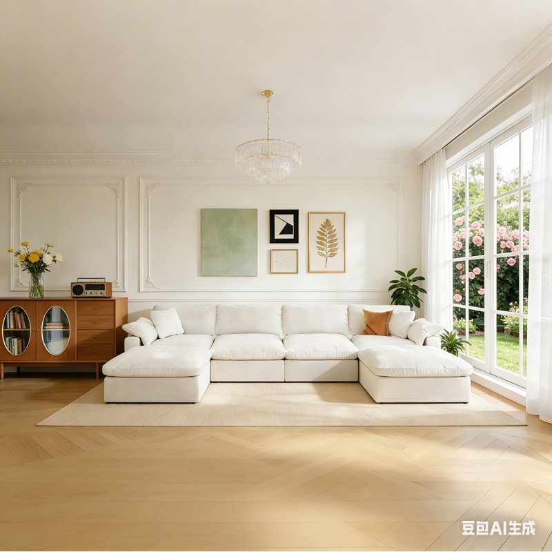 Upholstered Sofa, Beige