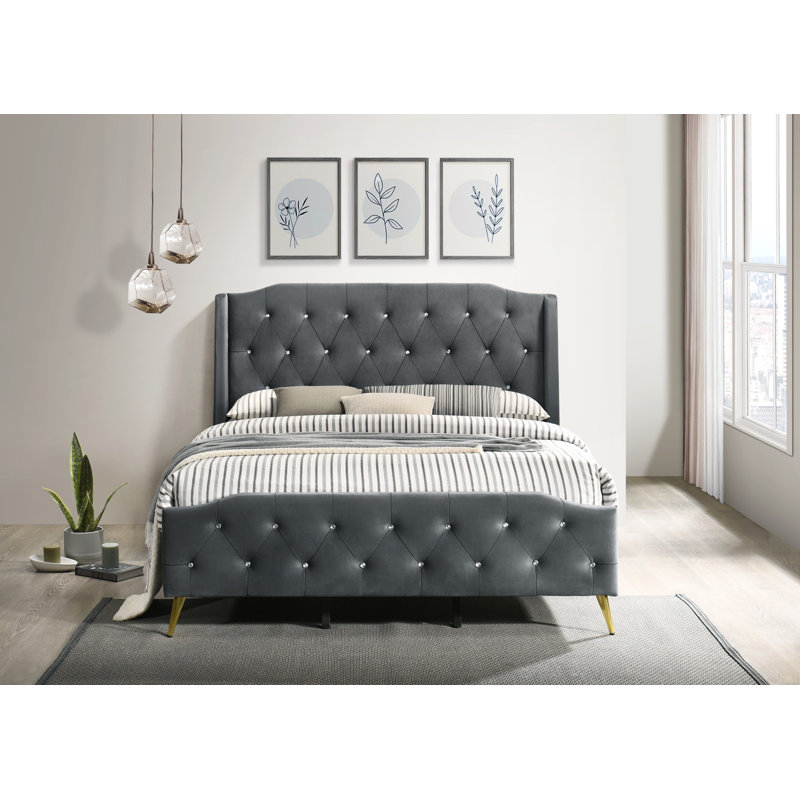 Pacifica Upholstered Bed, Kingsize (5'), Dark Grey