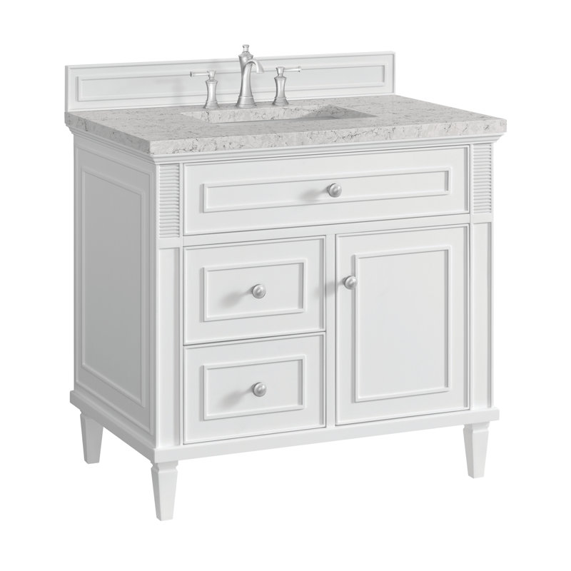 Lorelai 36'' W Single Vanity, Eternal Jasmine Pearl, Bright White, 8" Widespread