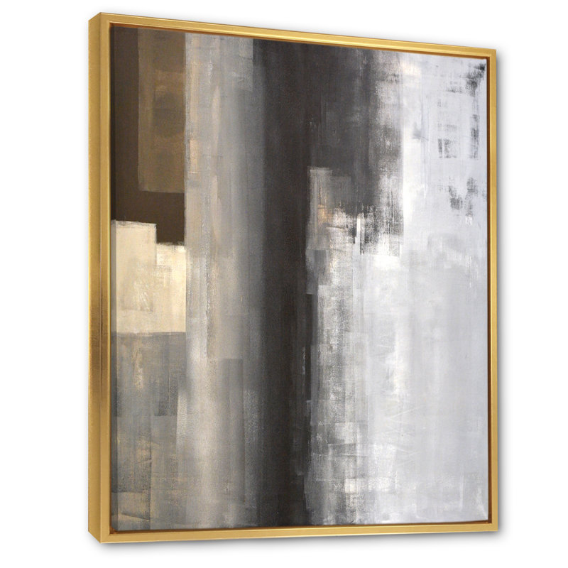 Le brun rencontre l'art abstrait gris VI - Décoration murale moderne et contemporaine sur toile, H 20 po x l 12 po x P 1 po