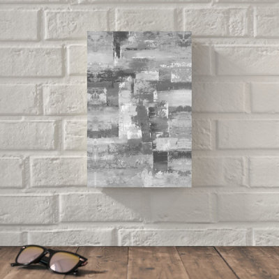 " Abstract Gray Strokes " Painting Print