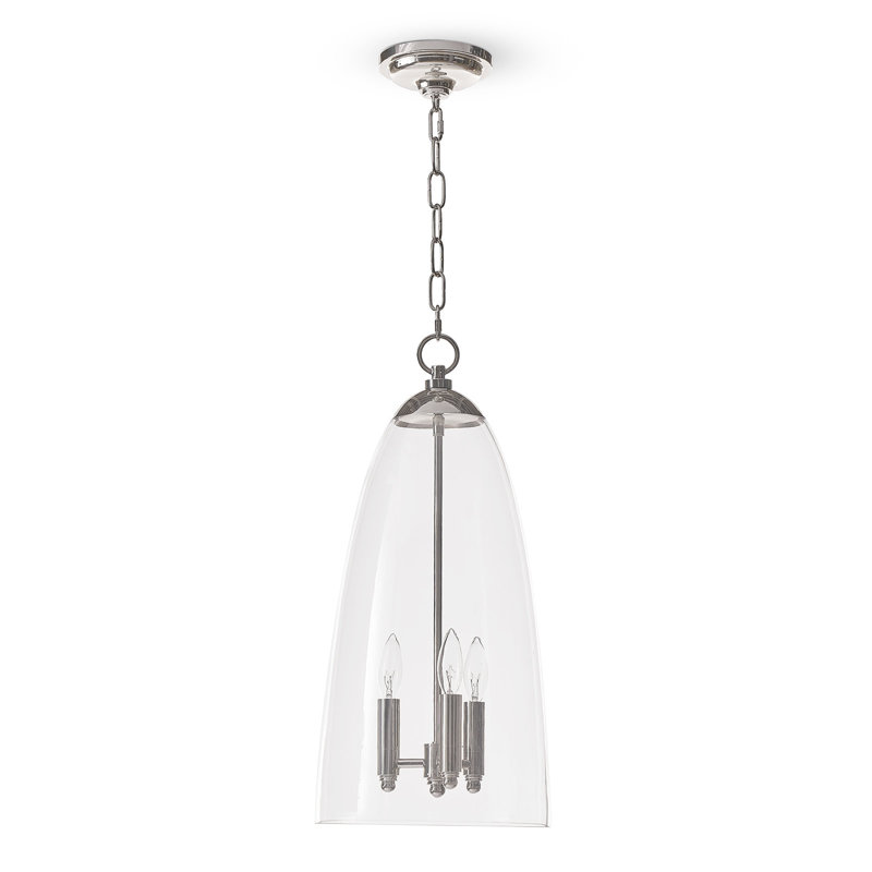 Luminaire suspendu en verre Maiden , Nickel poli