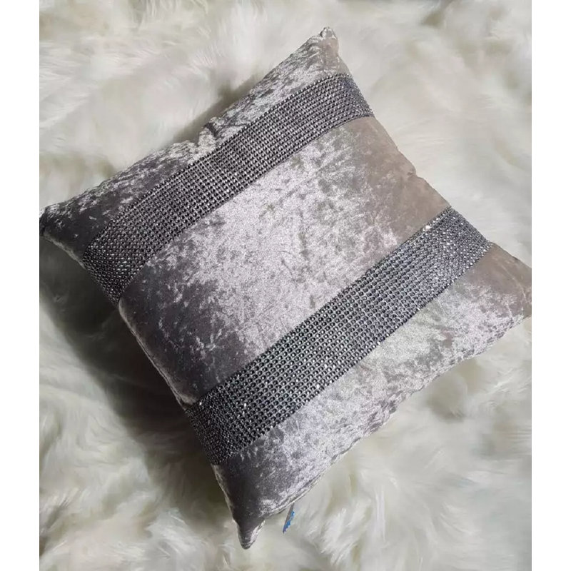 Dimante Crushed Velvet Cushion Covers 45X45, Cream