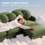 Canapé-lit 68 po en bois massif pour salon, 2 places avec coussins de repose-pieds amovibles Canapé pour canapé de salon, chambre à coucher, vert-131462914-131462915