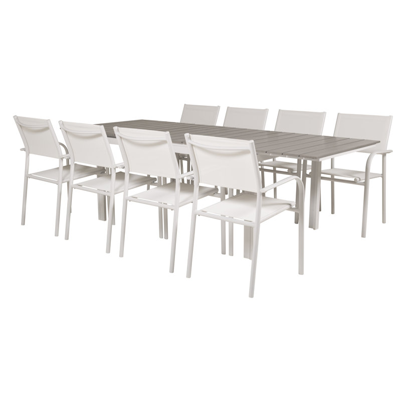 Faiyaz 8 - Person Patio Dining Set with Extendable Rectangular Table