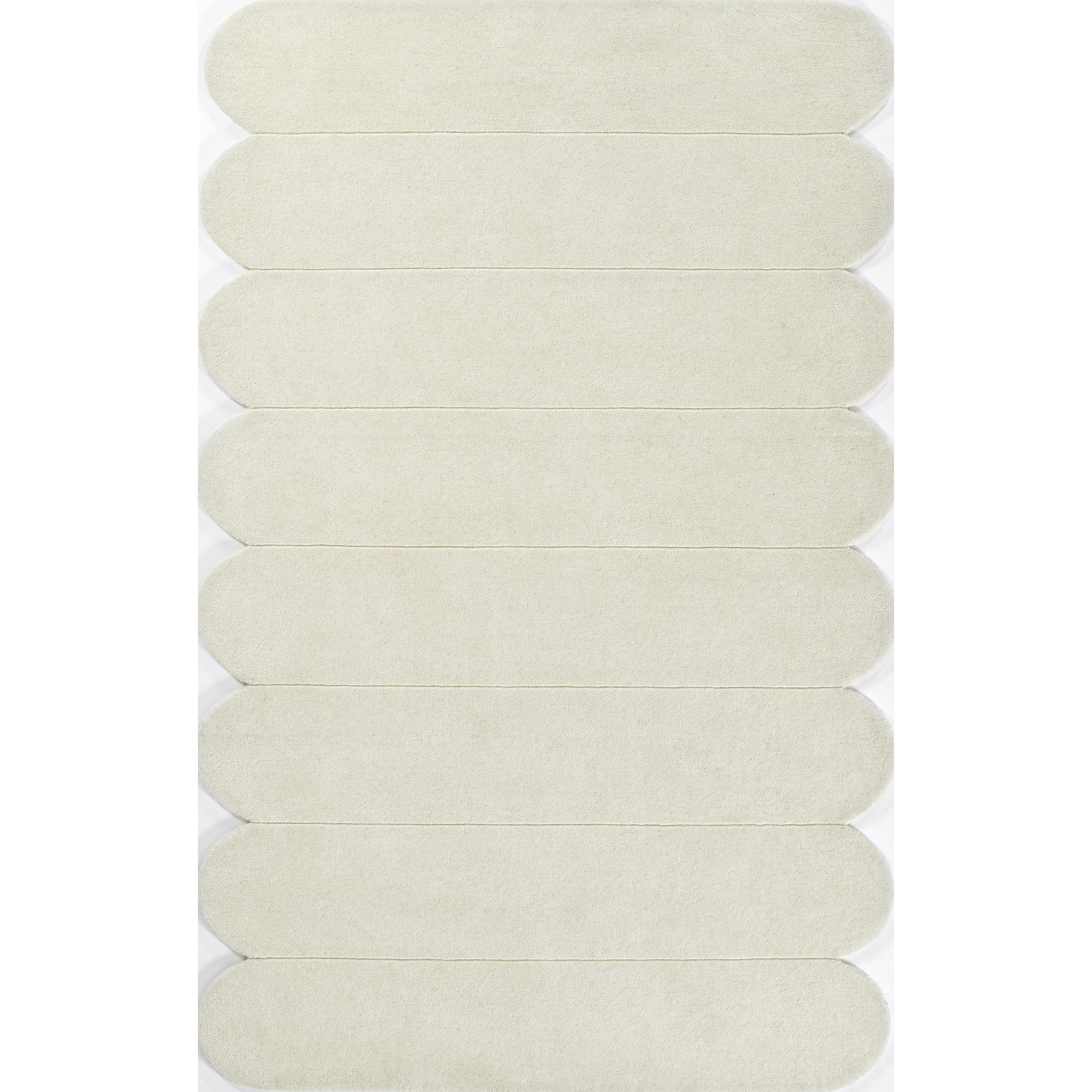 Dabria Handmade Wool Ivory Rug, Rectangle 5' x 8'