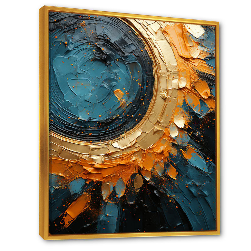 Desert Mirage Vortex III sur toile, H 32 po x l 24 po x P 1 po, Cadre flottant doré