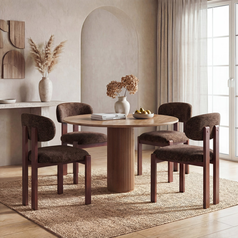 40.5 cm H Fabric Side Chair, Dark Brown, Brown