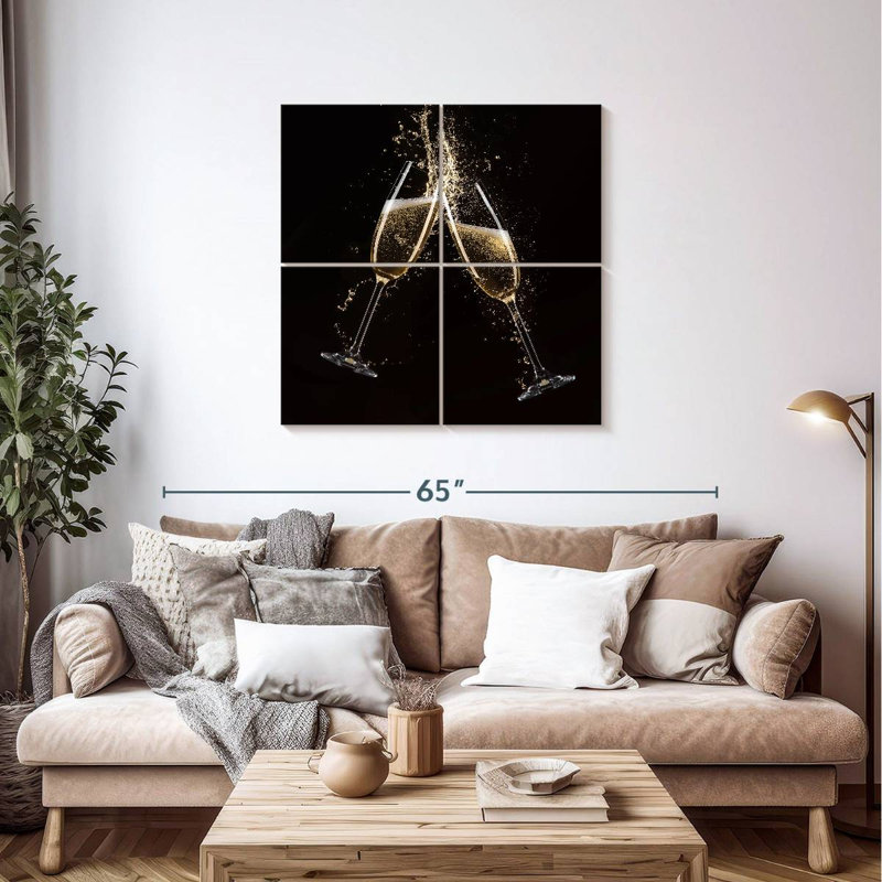 Yarlin Champagne Toast Splash, 38" H x 38" W