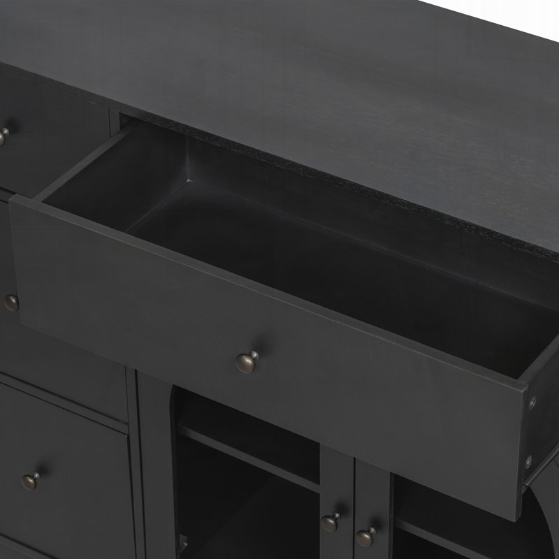 Armoire avec rangement pour le salon et la salle à manger, Black