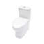 Toilette monobloc en céramique pour salle de bain, 12 po à chasse brute, 1,1 / 1,6 GPF, double chasse avec siège à fermeture en douceur, double chasse puissante CARTE 800G