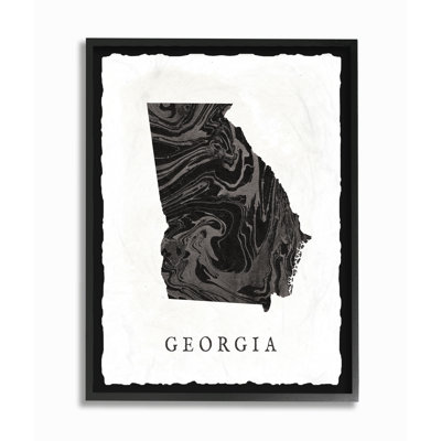 « marbleed paper georgia state silhouette », impression