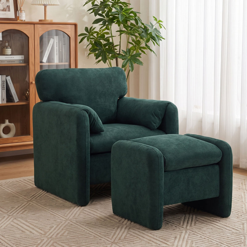 Upholstered Armchair, Green