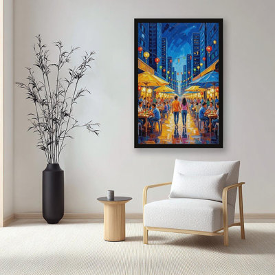 Canvas Wall Art Brisbane Night Market Art Print-2 Vintage Poster Print Home Decor